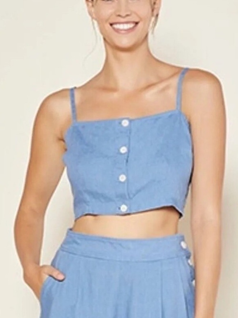 Outerknown Linen Crop Cami Tank